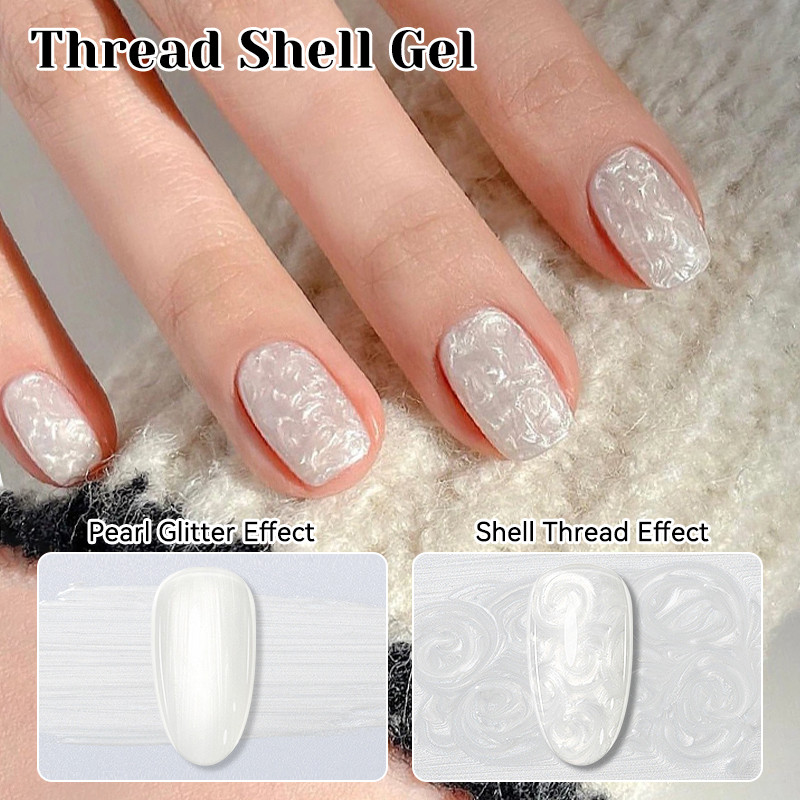 NICOLE DIARY 15ml สีขาวมุกด้ายเล็บเจล Ultra Shine Glitter Soak Off UV/LED เล็บเคลือบเงาเล็บอุปกรณ์ - รูปที่ 3