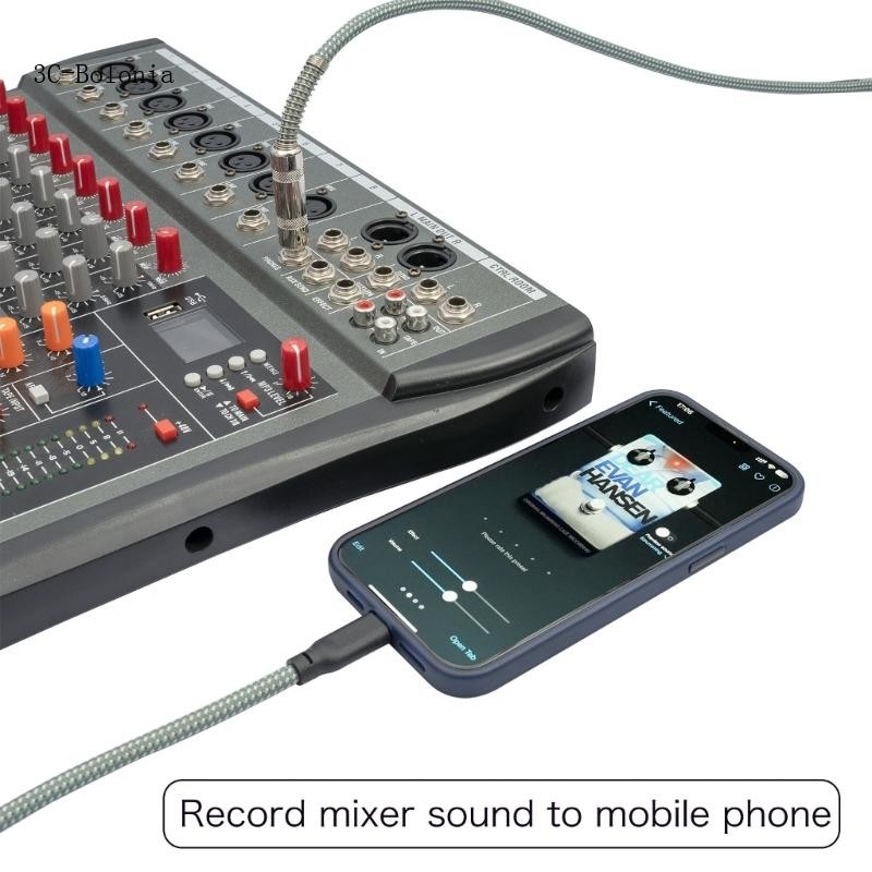 PC 6 35 มม. 1 4 นิ้วถึงสาย USB C ถัก 6 35 มม. Aux To Type C สายสเตอริโอ