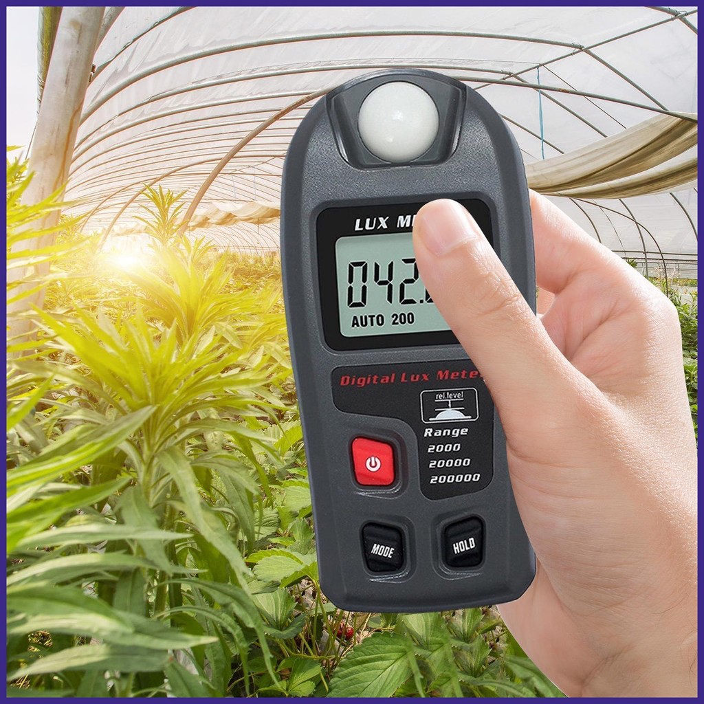 เครื่องวัดแสงการถ่ายภาพที่ถูกต้อง LCD Digital Plant Light Meter แบตเตอรี่ดําเนินการ Par Light Meter 