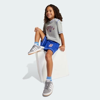 adidas ไลฟ์สไตล์ ชุดเสื้อยืดและกางเกงขาสั้นสำหรับเด็ก เด็ก สีเทา JX5258