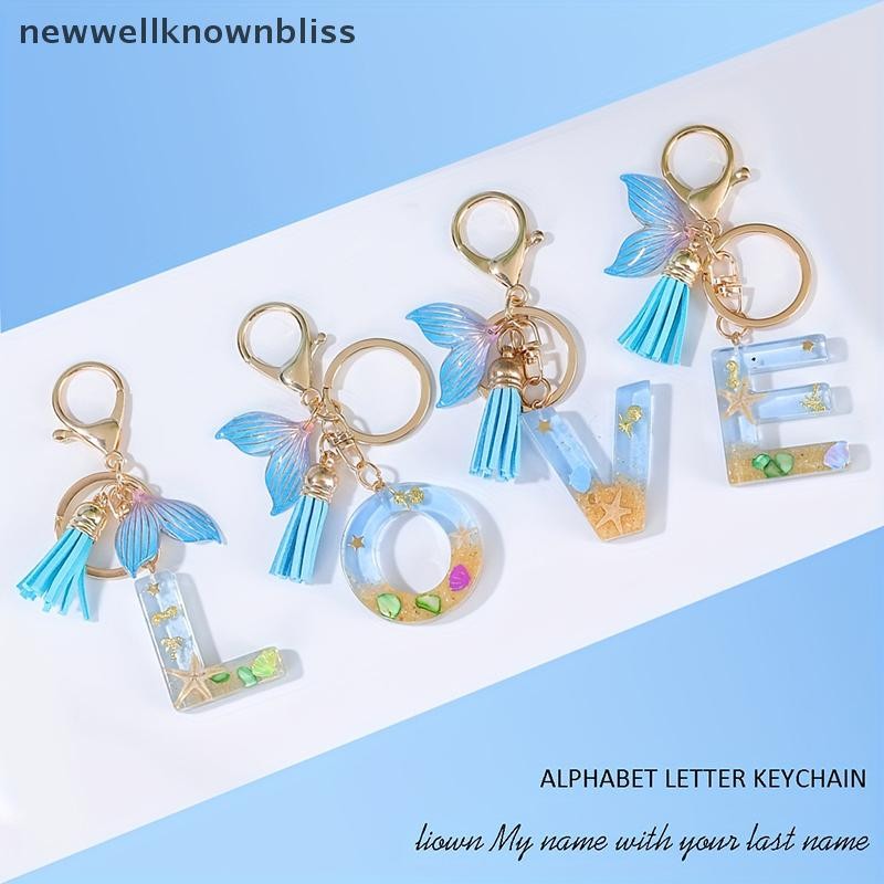 พวงกุญแจตัวอักษรสไตล์วินโดว์ฤดูร้อน ลาย Bale สีฟ้า สำหรับแต่งเติม.style="font-size:0">