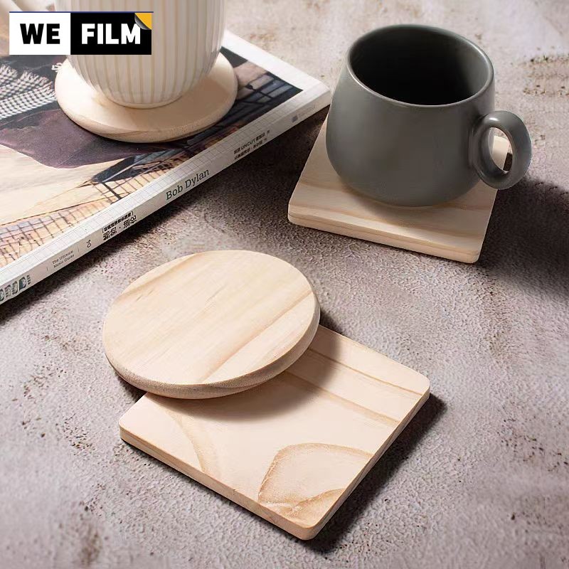 ที่รองแก้วชา ที่รองแก้วไม้ไผ่ แผ่นรองแก้วทนความร้อน ที่รองแก้วไม้ทรงกลม