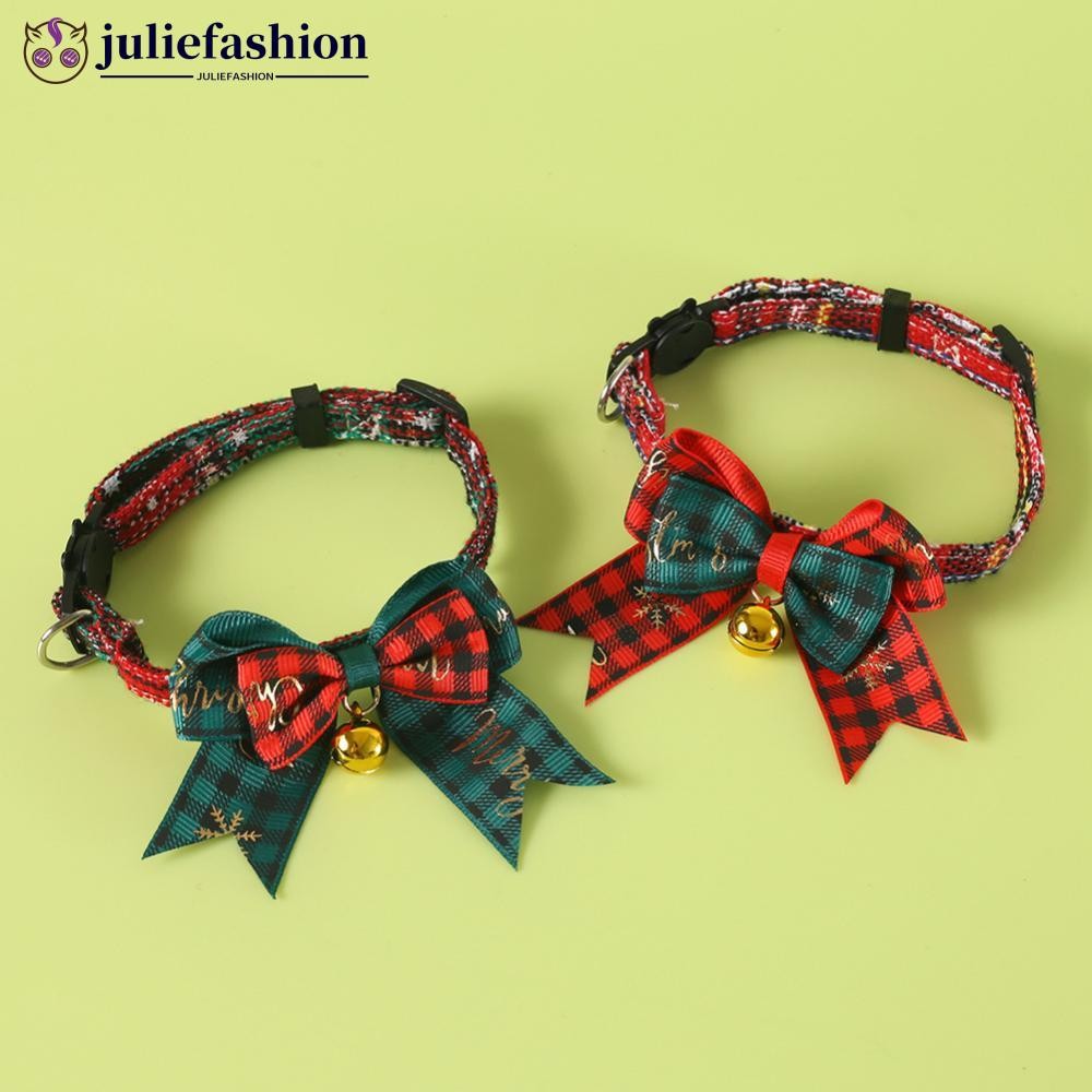 JULIEFASHION คริสต์มาส Cat Bell COLLAR ปรับ Soft Lucky Charm Vibrant สีเครื่องประดับแมว Party เครื่อ