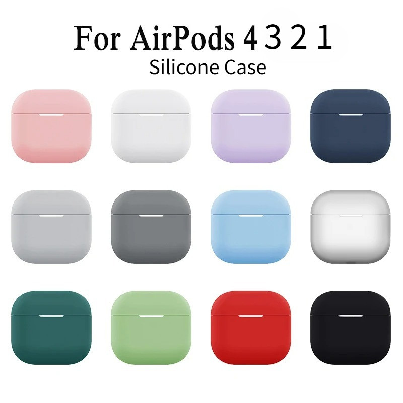 เคสซิลิโคนใหม่สําหรับ AirPods Pro 4 3 2 1 Shock-Proof Soft ซิลิโคนหูฟังกล่องฝาครอบป้องกันสําหรับ AirPods Pro3 Pro2 หูฟังไร้สายครอบคลุมอุปกรณ์เสริม