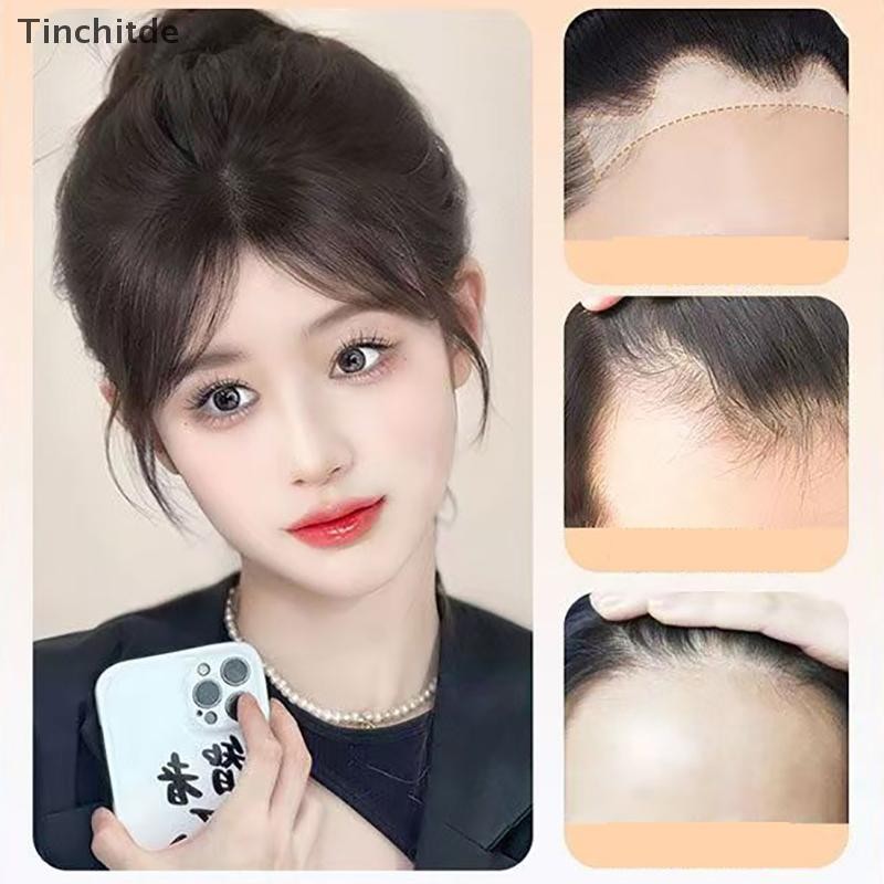 [Tinchitde] สังเคราะห์ตรง Air Bangs ผมม้าธรรมชาติสำหรับผู้หญิง มาพร้อม.Extension สีดำและน้ำตาล สวมใส่ง่ายทุกวัน
