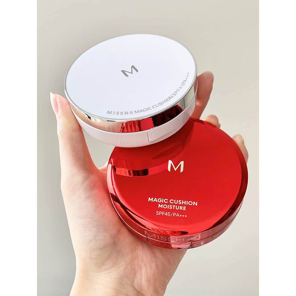 พัพแต่งหน้า แป้งพัฟ บดคลิกเดียว!Missha Misha Red Cushion bb Cream Matte ครีมกันแดดคอนซีลเลอร์ Moistu