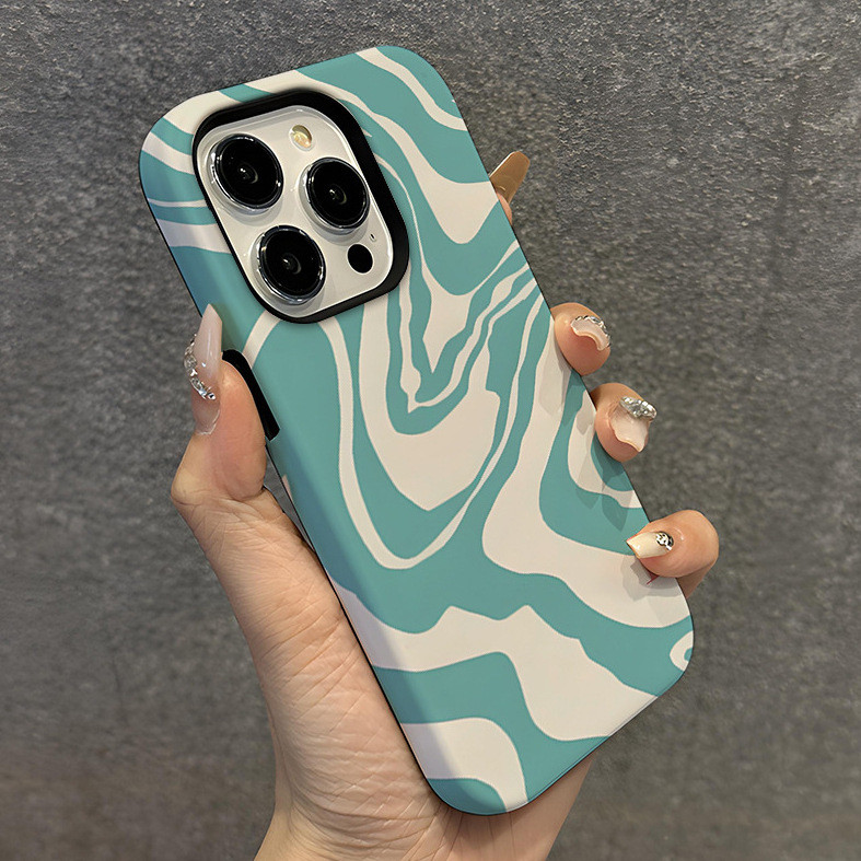 Artistic Curve Water Ripple Frosted Two-in-One ใช้งานร่วมกับ iPhone 17PRO 17AIR Shock-resistant 17PR