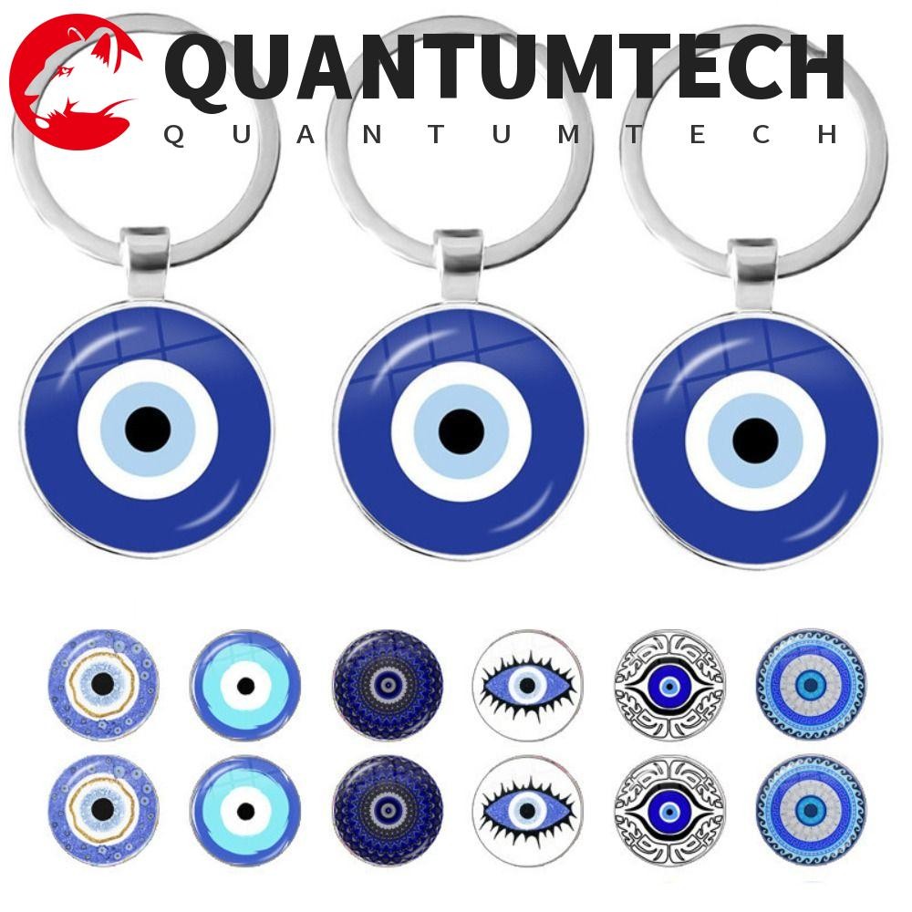 QUANTUMTECH Blue Evil Eye จี้, ตุรกีอินเทรนด์ Evil Eye พวงกุญแจ, Evil Eye พวงกุญแจลูกปัดสีฟ้า Evil E