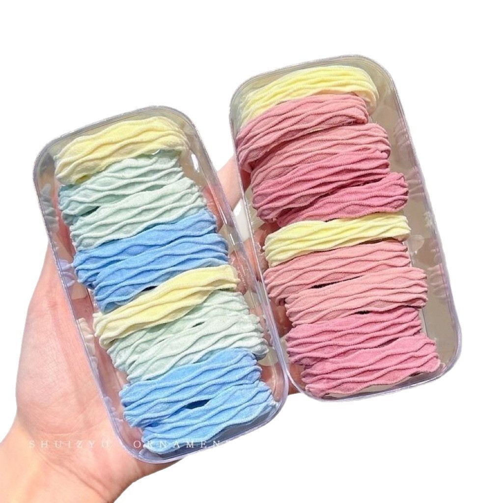 O1374 ยางรัดผมหางม้ายืดหยุ่นสูงทนทาน ไม่ทำร้ายผม แพคถุง10เส้น ราคา ถูกที่สุด ดีลบีเคเค แกลเลอรีภาพที่ 5
