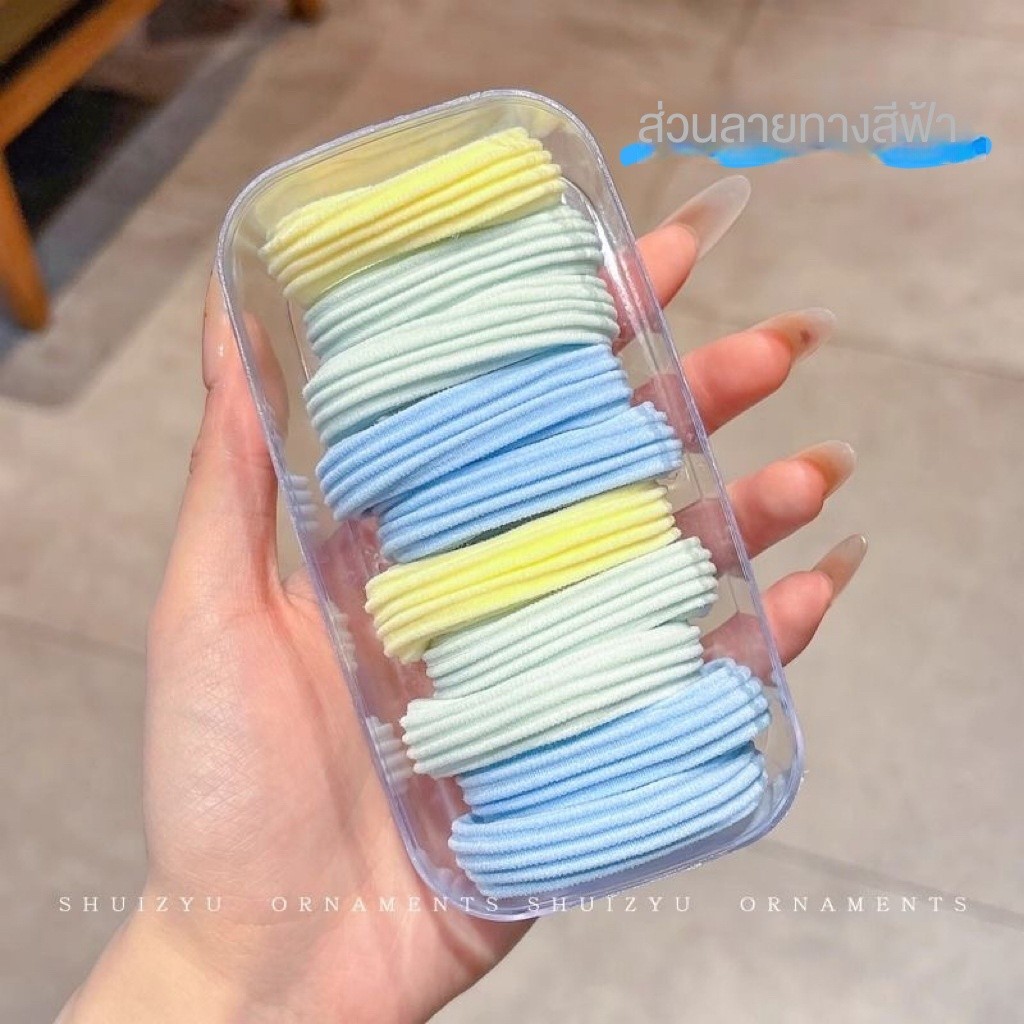 O1374 ยางรัดผมหางม้ายืดหยุ่นสูงทนทาน ไม่ทำร้ายผม แพคถุง10เส้น ราคา ถูกที่สุด ดีลบีเคเค แกลเลอรีภาพที่ 7