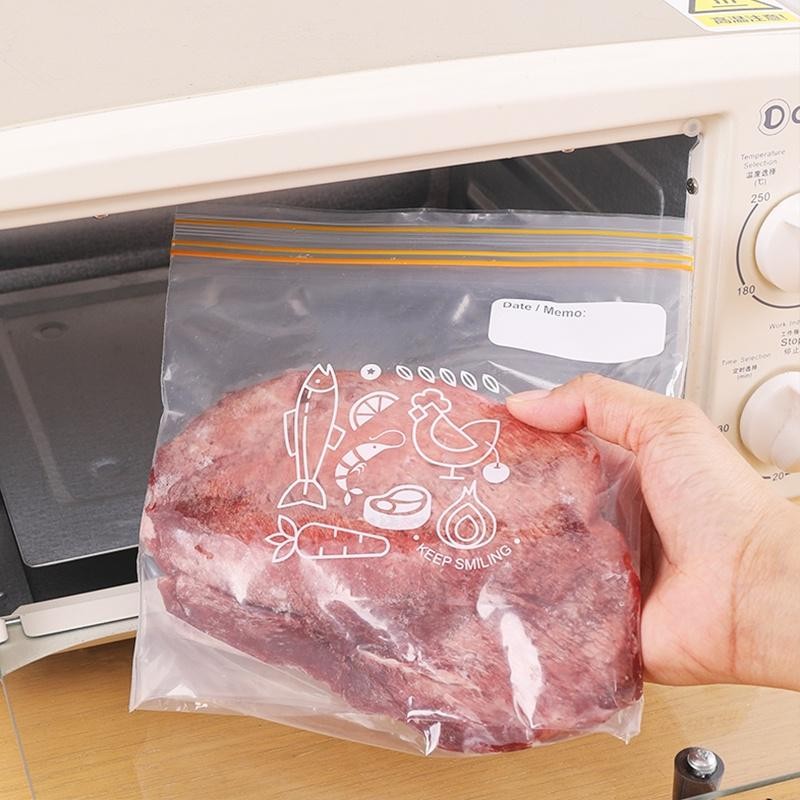 ThaiJOY ถุงเก็บอาหาร วัสดุ PE ปราศจาก BPA ถุงเก็บมีซีปใช้ใหม่ได้ที่เก็บอาหารกล่องซีลสุญญากาศสำหรับใส่อาหารแบนถุงถนอมอาหารสำหรับเก็บผักผลไม้เนื้อนมขนมขบเคี้ยวแซนวิช - รูปที่ 3