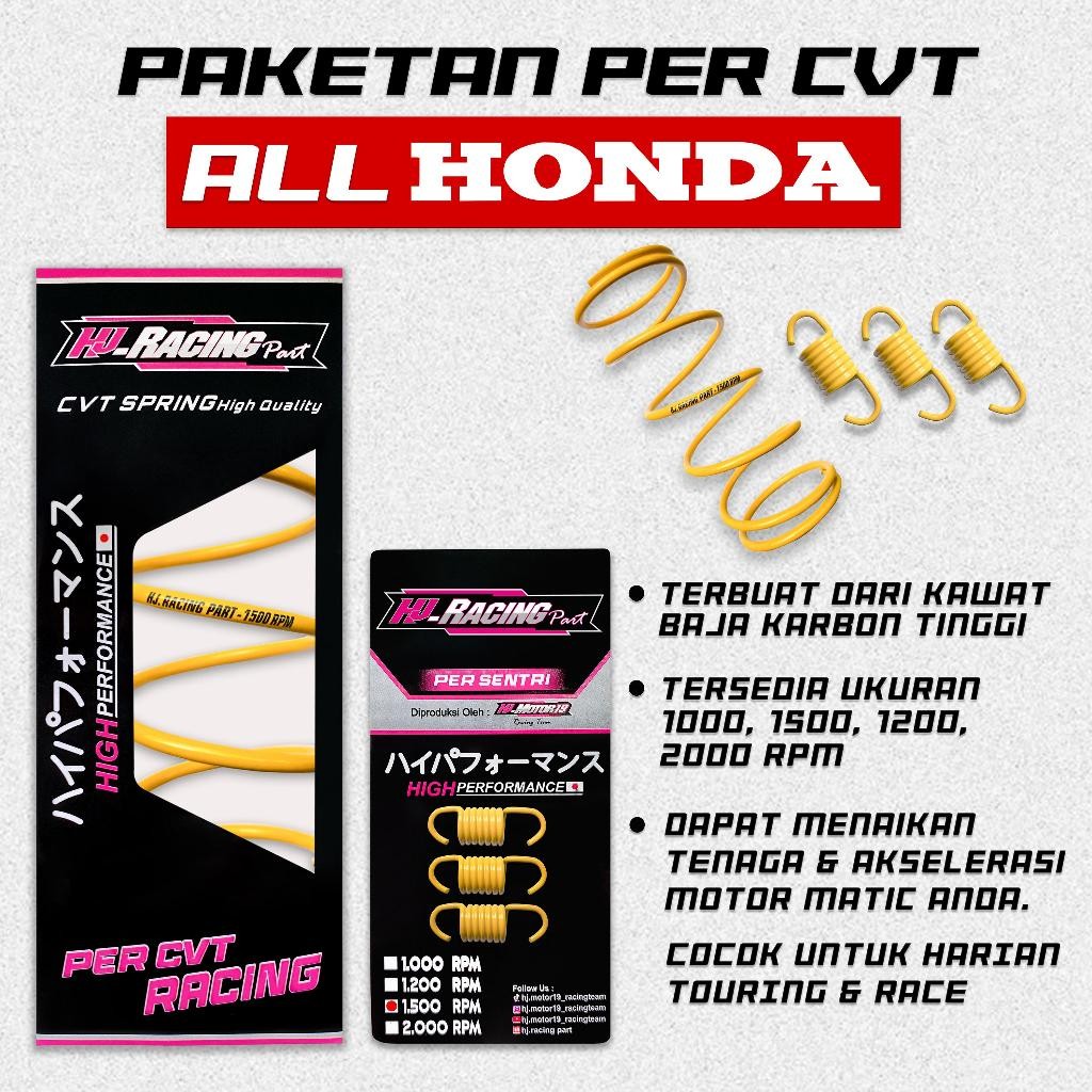 RUNSHOP_ แพ็คเกจสปริง CVT + สปริง Sentri 1000 RPM 1200 RPM 1500 2000 RPM (ALL MATIC HONDA) มอเตอร์ไซ
