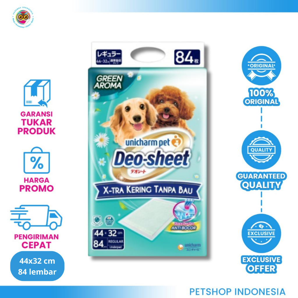 Deo Sheet Reg Size R84 Green Anti-Odor Dog Underpad