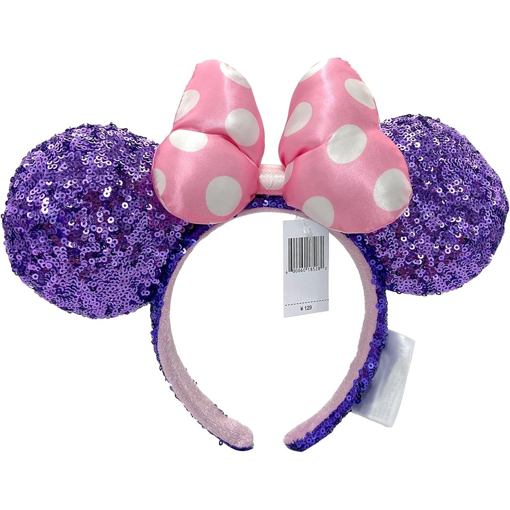 Mouse Ear Bow Headbands,สีม่วงเลื่อมสีชมพูPka Dot Bow Hairbandsเครื่องประดับผม,Glitterวันวาเลนไทน์Pa