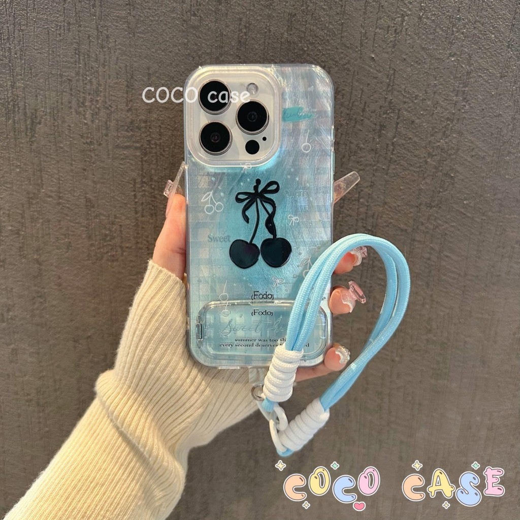 OPPOrealme Cherry case with holder and bracelet เคสโทรศัพท์เหมาะสําหรับ OPPOrealme 5/realme5S REALME