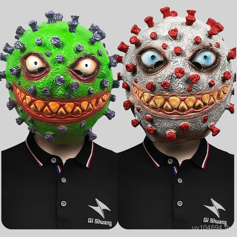 หมวกหน้ากากฮาโลวีน Spoof Props Coronaไวรัสสยองขวัญ Grimace Cross-Border Ball Day Party Live แต่งหน้า