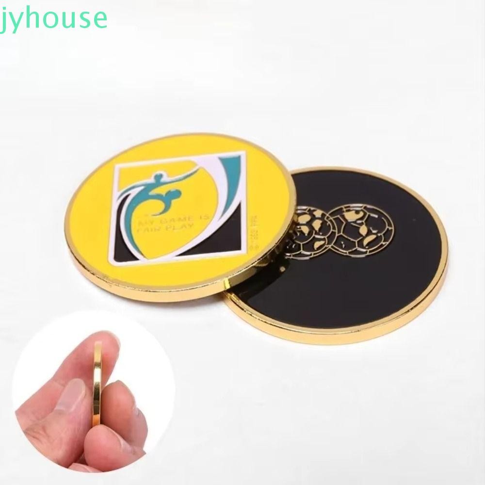 JYHOUSE Side Toss Coin, Football Pattern Double Sided Soccer Flip Coin, Volleyball Fair Play Volleyb