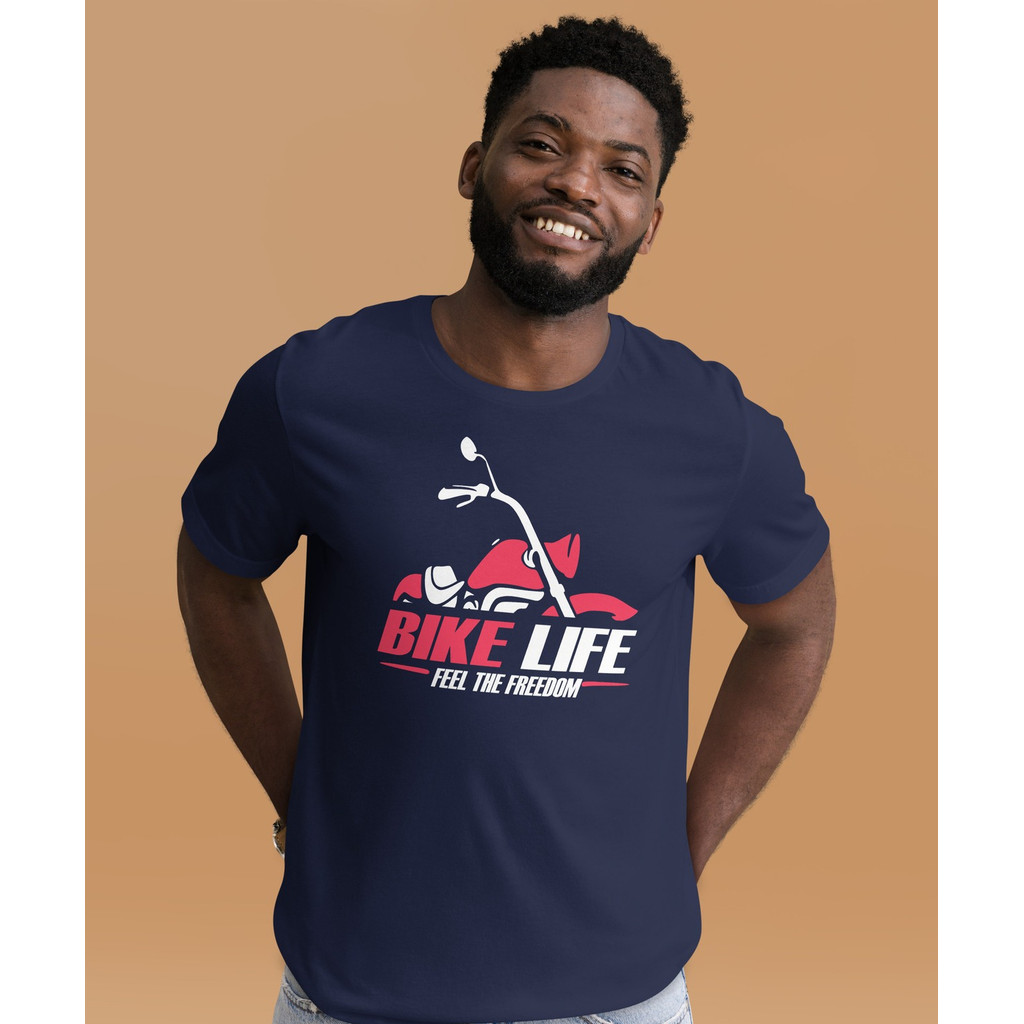 Cotton 100% Bicycle Life Feel Free เสื้อยืด Unisex