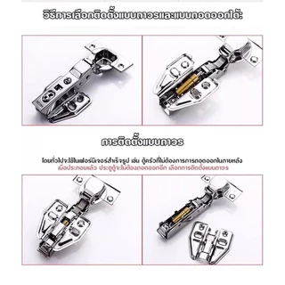บานพับถ้วยไฮดรอลิก 35mm พร้อมน็อต ราคาต่อ2ชิ้น ใช้กับตู้เฟอร์นิเจอร์-บานเปิดปิดเรียบ รับน้ำหนักดี