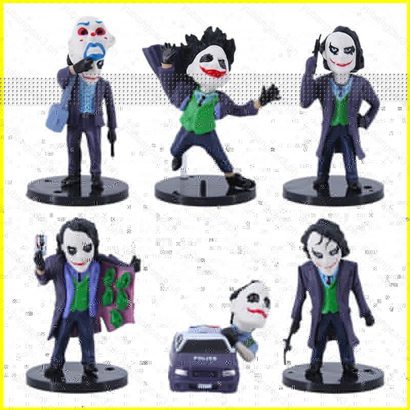 YB3 6pcs DC Joker Action Figure รุ่น Q Heath Ledger Joker ตุ๊กตาของเล่นสําหรับเด็กเครื่องประดับของขว