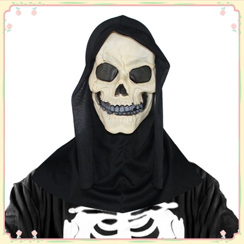หน้ากาก PVC กาวอ่อนลาย Scream ซีรีส์ฮาโลวีนอีสเตอร์ ชุด Scream White Skull Scar Face Mask 【แดดจ้า】