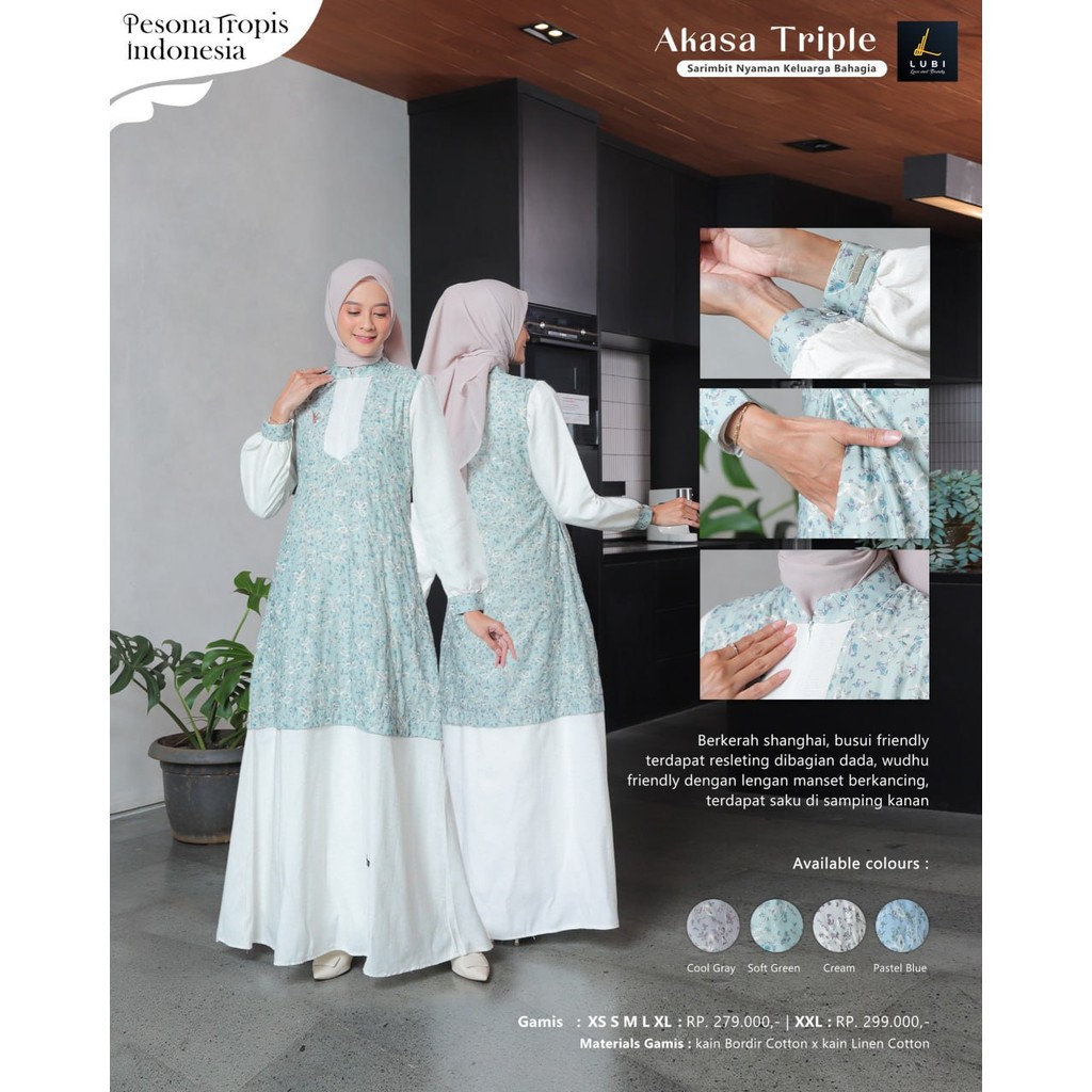 LUBI AKASA TRIPLE GAMIS BEAUTIFUL SIMPLE ใหม่ล่าสุดปี 2025