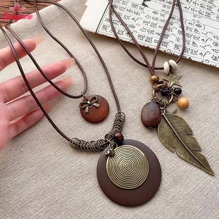 BYCE>Vintage Bohoสร้อยคอโลหะสําหรับผู้หญิงโบราณยาวโซ่จี้Handmade Statementเครื่องประดับชั้นอุปกรณ์เสริมใหม่