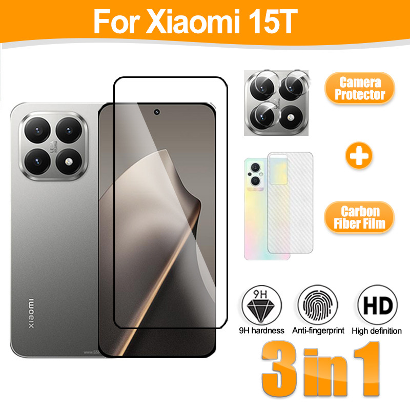 3 in 1 สําหรับ Xiaomi 15T ฟิล์มแก้วสําหรับ Xiaomi 15T Pro 14T 13T 12T 11T Pro 15 14 13 ฟิล์มกระจกนิร
