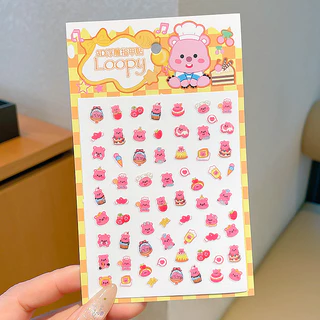สติ๊กเกอร์ติดเล็บ Kuromi น่ารักสําหรับเด็กผู้หญิง, ชุดแต่งเล็บ DIY สมัครง่าย, สติ๊กเกอร์ติดเล็บของขวัญปาร์ตี้