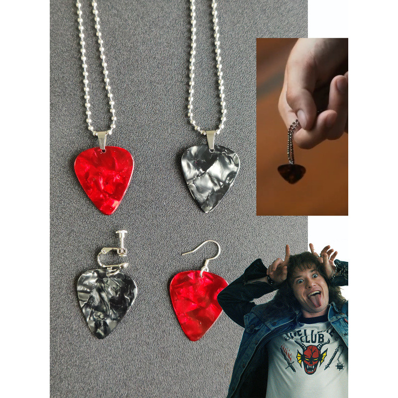 Stranger Things Eddie Same Style Guitar Pick Necklace