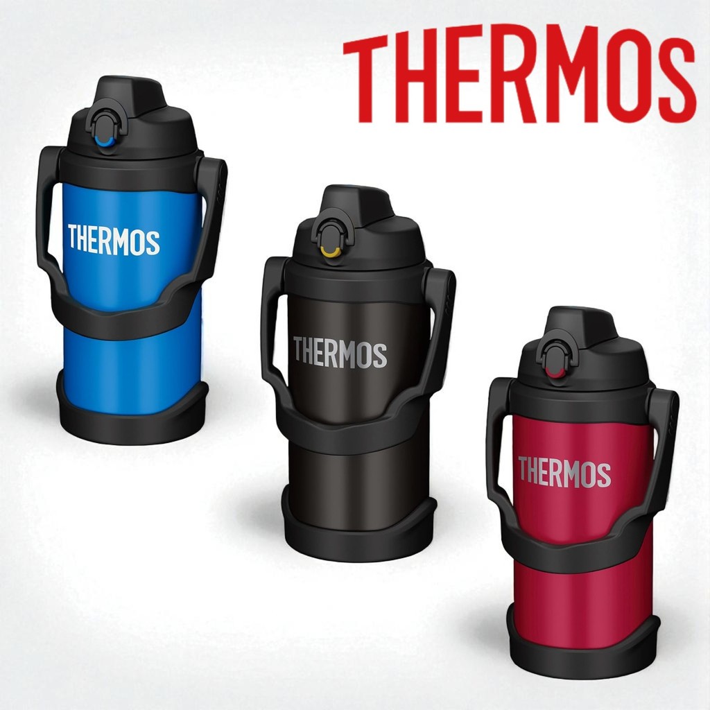 Thermos Insulated Vacuum Sports Jug – 2L, 2.5L, 3L – Black, Blue, Red – Durable Stainless Steel Wate