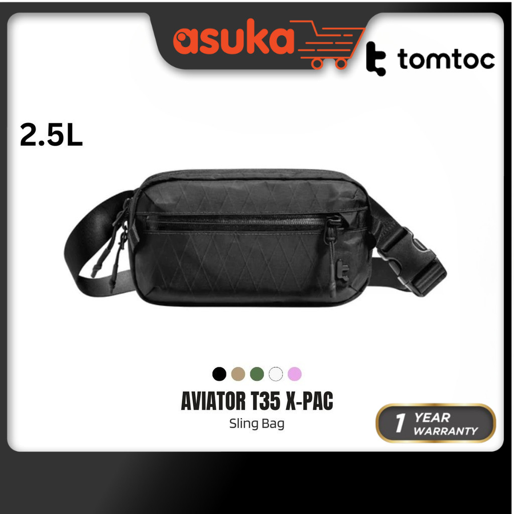Tomtoc Aviator T35 X-PAC Chest Bag Medium 2.5L Sling Bag Men Crossbody Bag with RFID Protection Ches