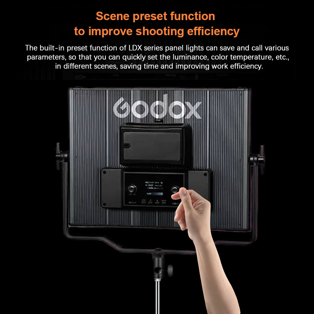 localcamera-th godox LDX100R 118W Bi-Color LED การถ่ายภาพแสง RGB Video Panel 14 เอฟเฟกต์แสงพิเศษ CRI