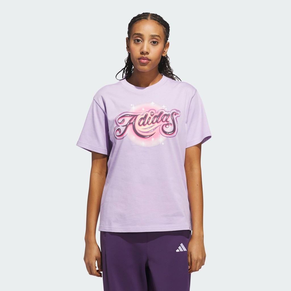 adidas Lifestyle Airbrushed Graphic Tee Women Purple JM1797