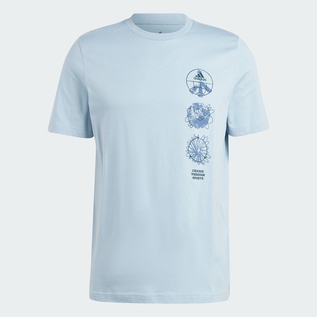 adidas ไลฟ์สไตล์ เสื้อยืด adidas Sportswear Change Through Sports Triple ผู้ชาย สีน้ำเงิน IL5404