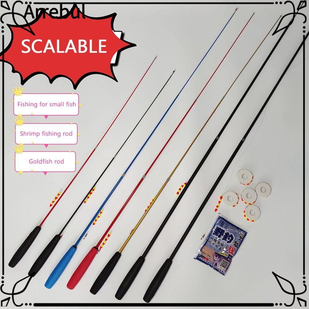 AREBUL เบ็ดตกปลาครบชุด, เสาตกปลาชุดเบ็ดตกปลาแบบยืดไสลด์, เด็กคาร์บอน Fibre Casting Rod แก้ว Fibre Fe