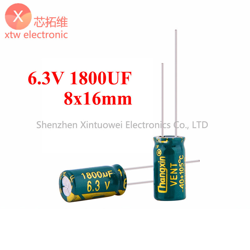 20 ชิ้น/ล็อต Electrolytic Capacitor 6.3V 1800UF เมนบอร์ดคอมพิวเตอร์ 8x16 มม.ความถี่สูงความต้านทานต่ํ