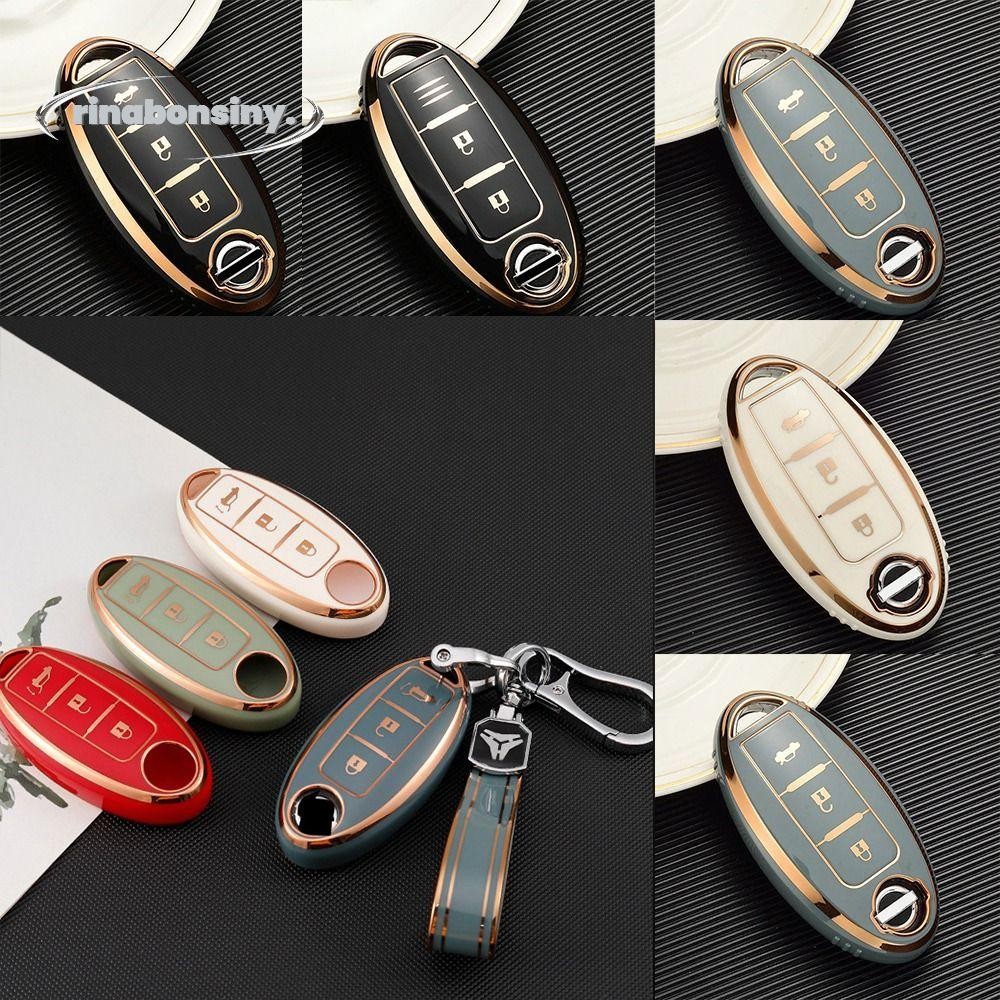 RINABONSINY กุญแจรถ, Soft TPU Holder Key Cover Shell, Full Protection Key Protector 3 Bottons Remote
