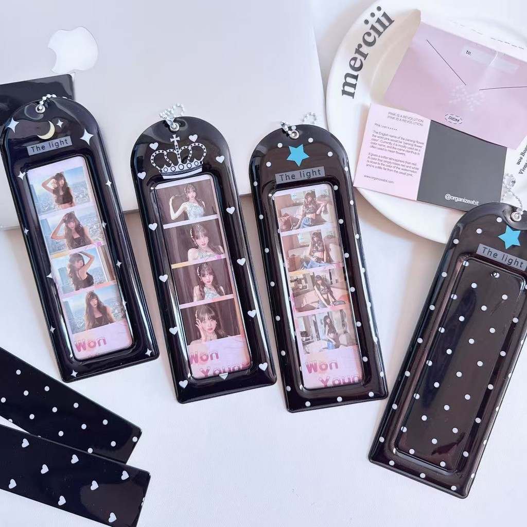 Ins เวอร์ชั่นเกาหลี Black Crown Life Four Grid Card Book น่ารัก High Beauty Star Chaser สี่ต่อเนื่องชุดการ์ดยิงคลิป