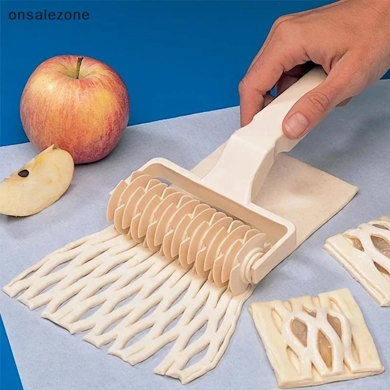 OZTH Pastry Lattice Roller Cutter พาย Pastry Dough Fondant พิซซ่าเค้กเครื่องตัด Roller Home Kitchen 