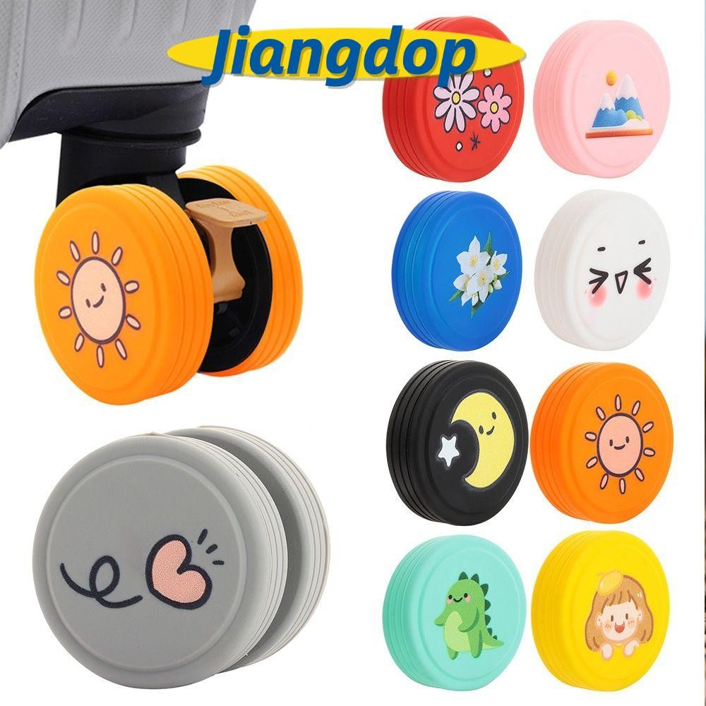 JIANG ผ้าคลุมป้องกันล้อกระเป๋าเดินทาง ลดเสียงรบกวน ดูดซับแรงกระแทก พร้อมวงกัardsilicone กันลื่นสำหรับล้อยาง ป้องกันแรงเสียดทาน