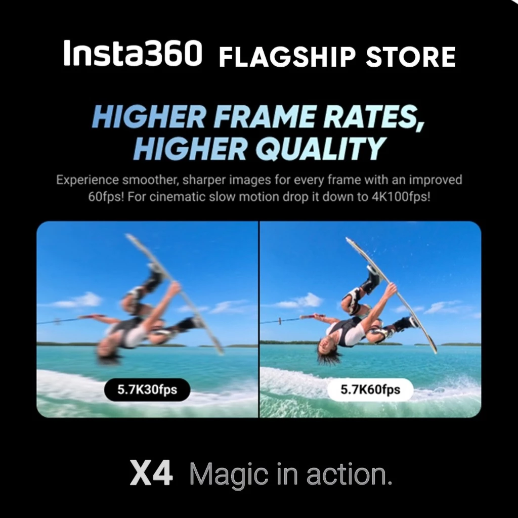 Insta360 กล้องแอคชั่น X4 Sensor 1/2" กันน้ำ 10m ถ่ายวิดีโอ 8K รับประกัน 1ปี เวลาในการชาร์จ 0-100% : 55 นาที (9V 2A) thumbnail 7