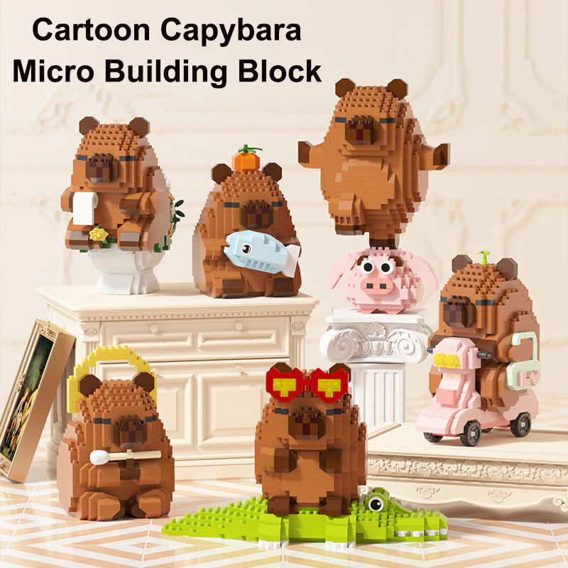 เลโก้ Capybara บล็อกตัวต่อเลโก้ ของเล่นบล็อกขนาดเล็ก เสริมการเรียนรู้และเติมเต็มจิตนาการ