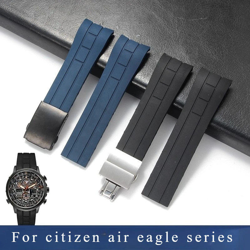 Non-Dust สายนาฬิกาซิลิโคนสําหรับ Citizen City นาฬิกา Air Eagle Jy8030-83e 8033 8035 2 รุ่น Jy8078 Ar