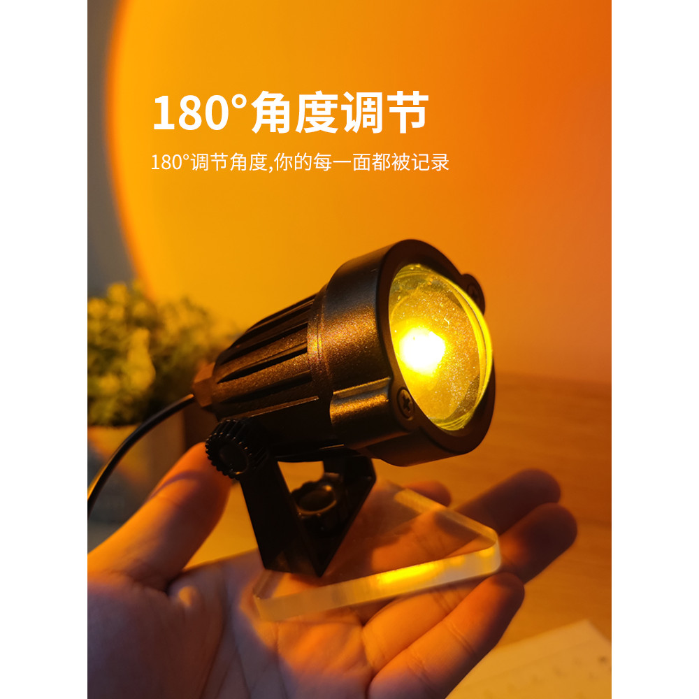 Sunset Light mini Photo Sunset Light Sunset บรรยากาศห้องนอน ins Projection Night Light Girl Rainbow 