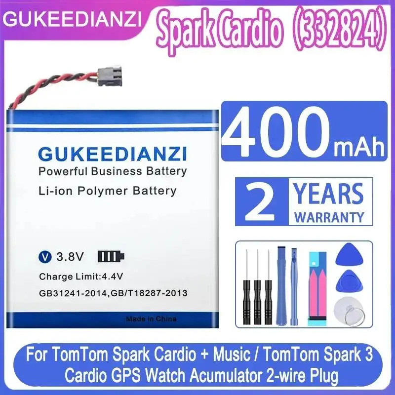 สําหรับ Tomtom Spark 3 Cardio + Gps 2 สาย Cardio 332824 แบตเตอรี่นาฬิกาพลังที่เชื่อถือได้ 400มะห์ คว