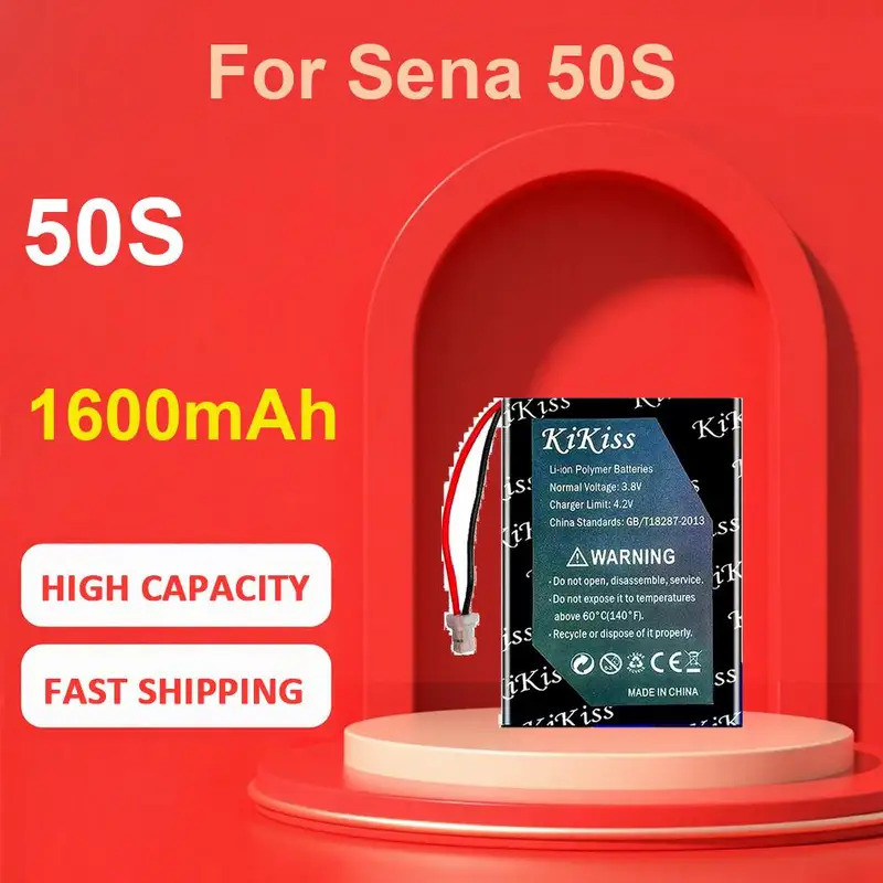 แบตเตอรี่ KiKiss สําหรับ Sena 50S,50S,1600mAh