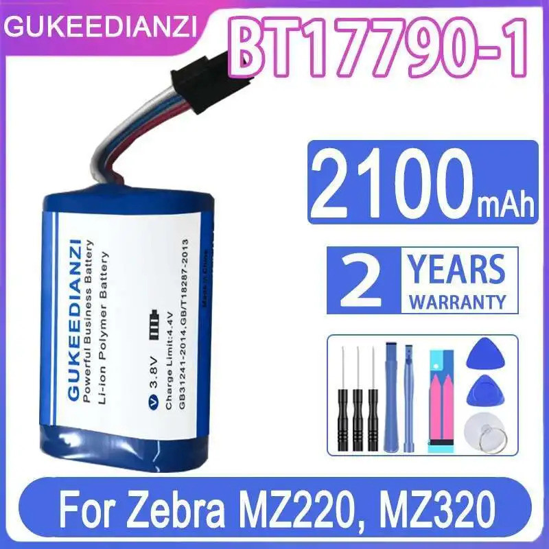 เป็นมิตรกับสิ่งแวดล้อม 2100Mah BT17790-1 BT17790-2 MZ220 แบตเตอรี่เครื่องพิมพ์สําหรับ Zebra MZ220, M