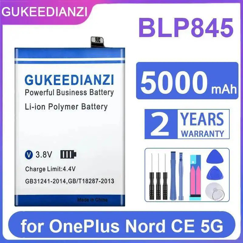 แบตเตอรี่โทรศัพท์มือถือ 5000Mah BLP845 ความจุสูงสําหรับ Oneplus Nord CE 5G