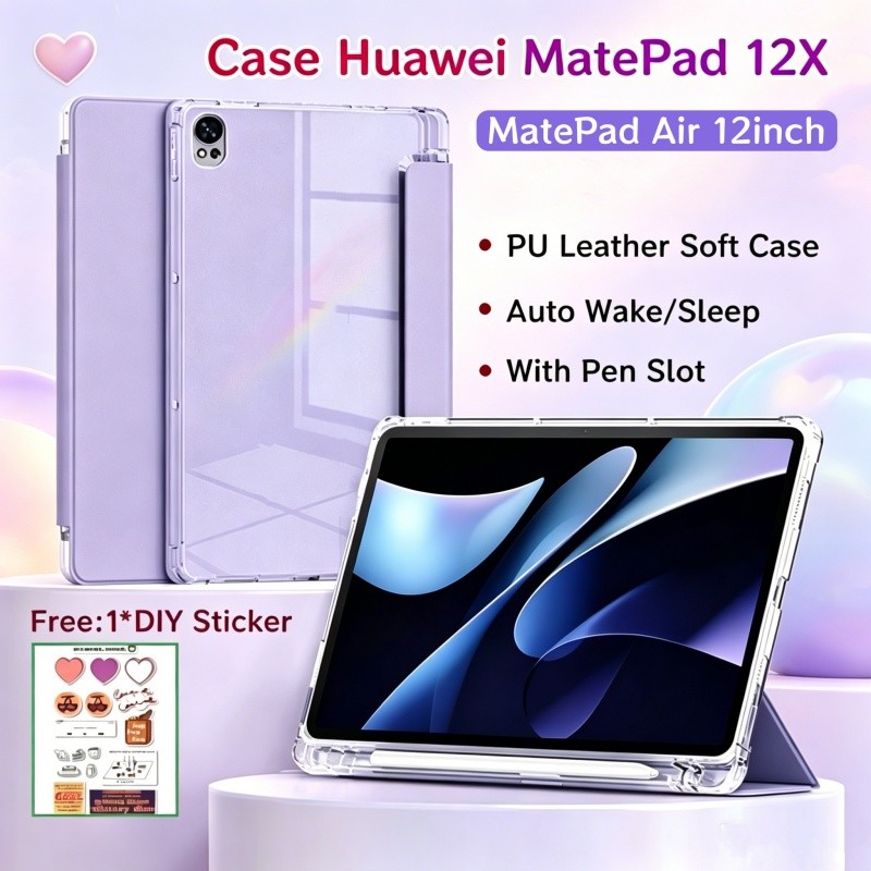 เคส Huawei MatePad 12X 12 นิ้วปลอกพลิก HUAWEI MatePad Air 12 นิ้ว Soft Case Auto Wake/Sleep ฝาครอบแท
